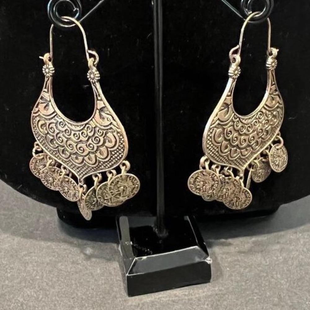 Egyptian Goddess‎ Dangle Bronze Color Chandelier Earrings